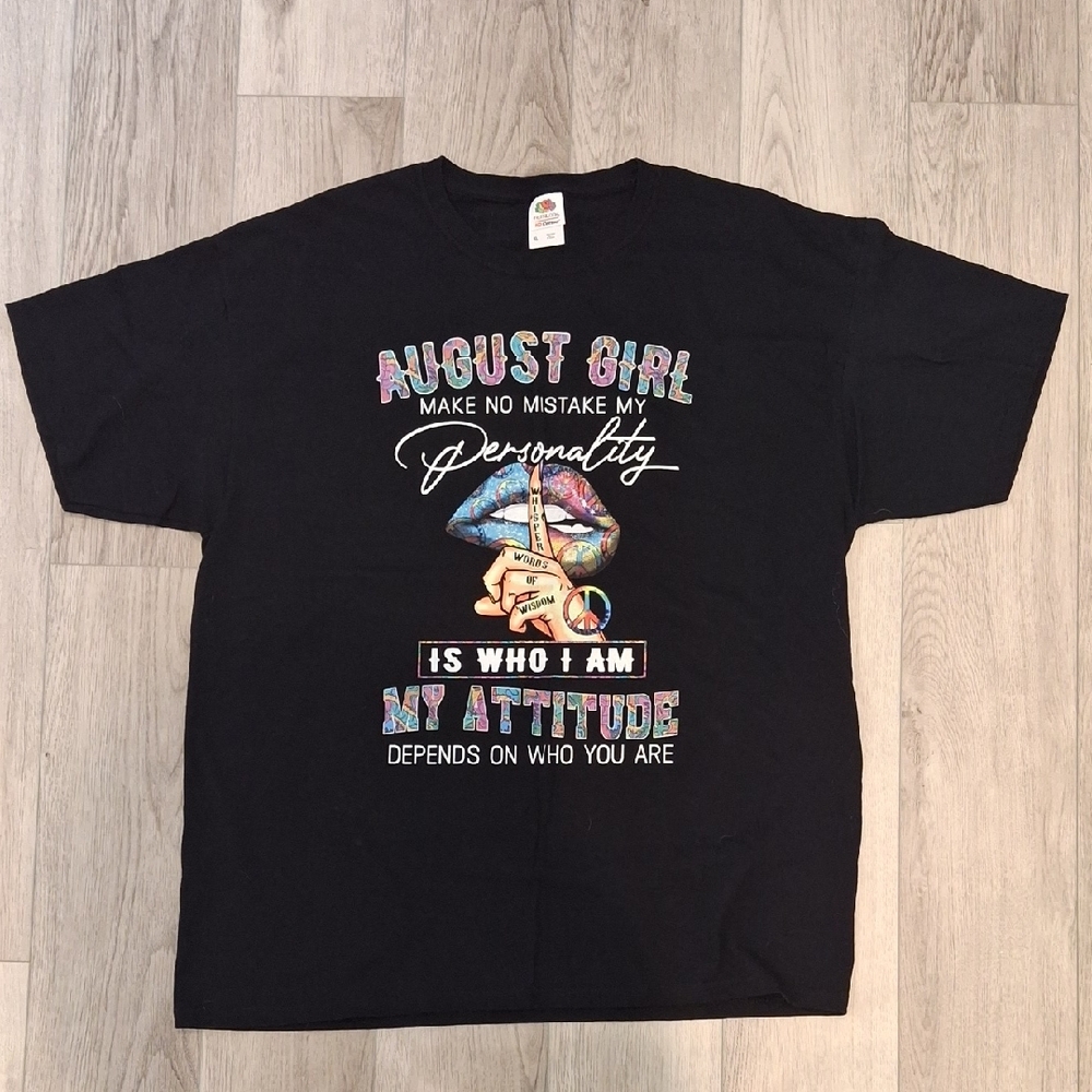 Fruit of the Loom Black Tee with Multicolor Graphic - Short Sleeve